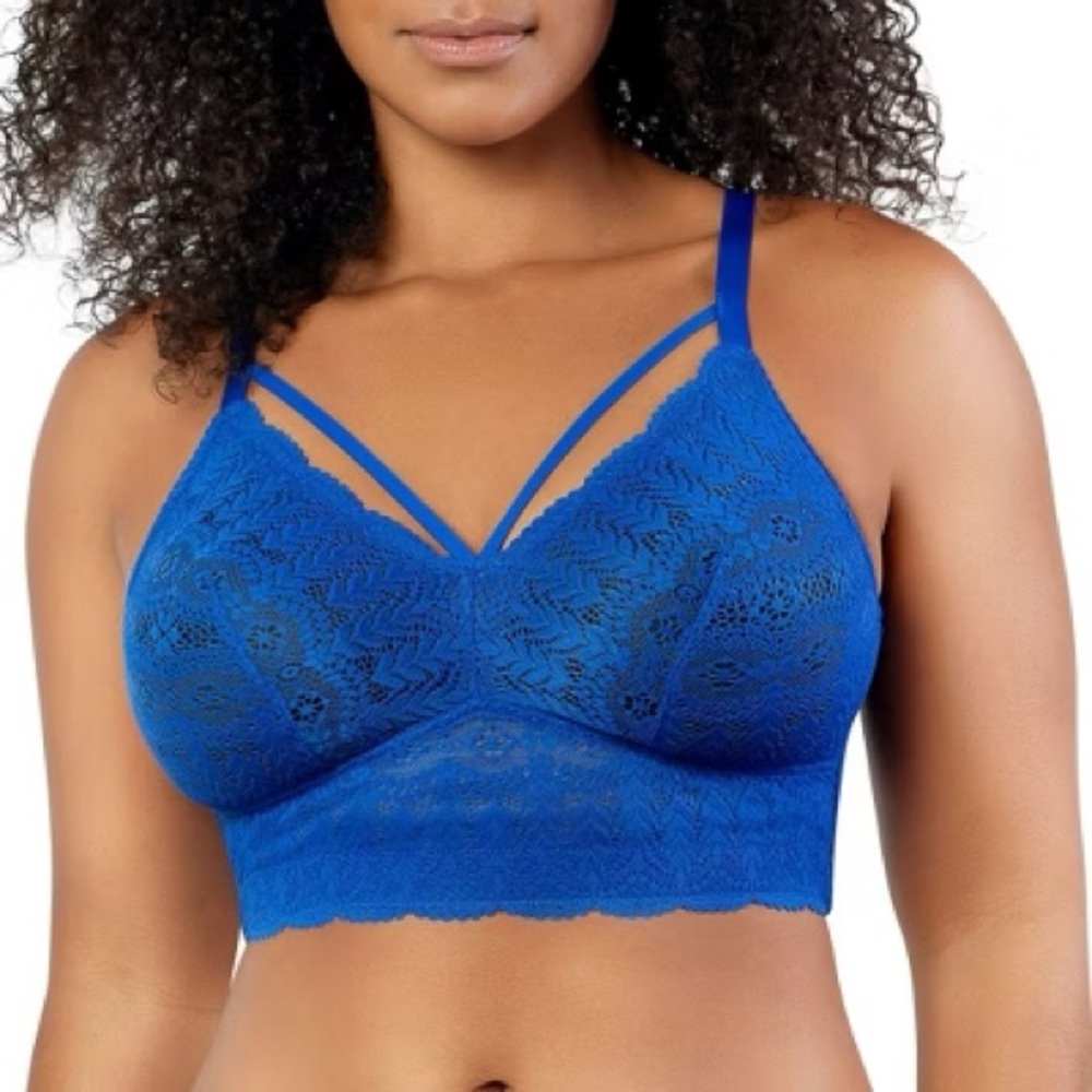 Parfait | Wire-Free Lace Sapphire Blue Bralette